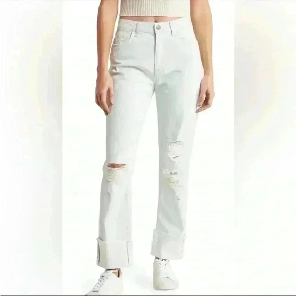 Current/Elliott Relaxed Cuff Boyfriend Fit Jeans in Oblique Size 26 NWT - Picture 1 of 9